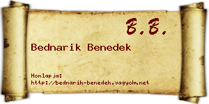 Bednarik Benedek névjegykártya