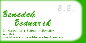 benedek bednarik business card